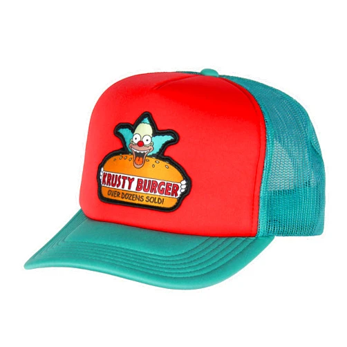 Mad Engine The Simpsons Hat Krusty Burger Dozens Sold Embroidered Adult Mesh Back Snapback Baseball Cap Hat OSFM