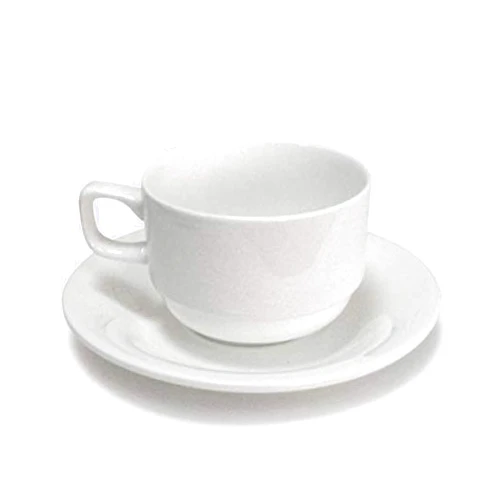 Wilmax England Wilmax White Porcelain Set Of 6 (7 Oz | 220 Ml Tea Cups & Saucers) | Dishwasher Safe, Easy To Clean | Fine, English Porcelain | Wl-993008/Ab