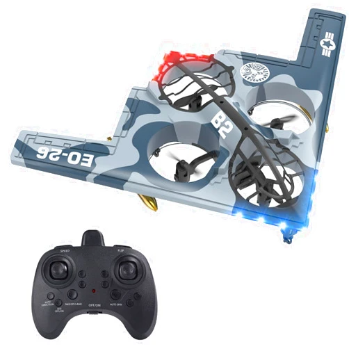 HOLYFUN Form B2 Drone RC Airplane for Kids and Beginners, Remote Control Plane Fighter Jet Helicopter with Light, Auto Hovering And 3 Batteries (18Mins)