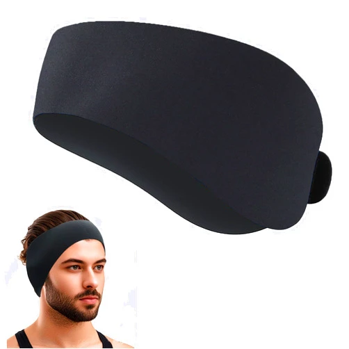 Koaizhsen Swimming Headband for Kids Adults Adjustable Doctor Recommended Waterproof Swim Ear Band Protection to Keep Water Out and Hold Ear Plugs in-Water for Surfing,Diving,Pool,Showering,and Beach(Black