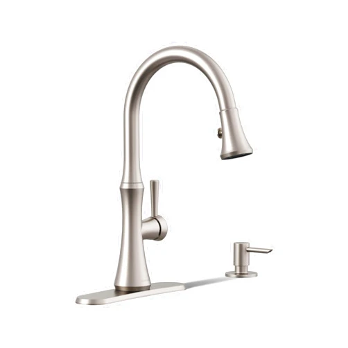Kohler R28706-SD-VS Kaori Single Handle Kitchen Faucet with Pull Down Sprayer and Soap Dispenser, Vibrant Stainless