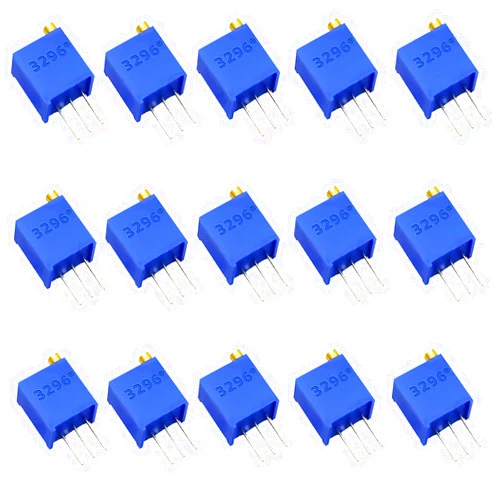 DaFuRui 15 Values 75Pcs Variable Resistor 50 to 2M ohm 3296W Multiturn Trimmer Potentiometers Assortment Kit