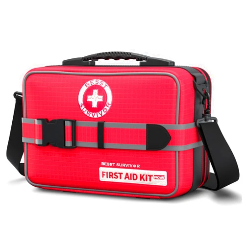 Besst Survivor Upgrade Comprehensive Premium First Aid Kit, Labeled Compartments Trauma Kits with Shoulder Strap, Large Emergencies Medical Kits for Home, Truck, Camping, Sports, Outdoor Emergencies -265 Piece Set
