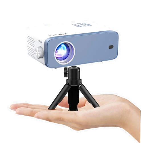 VOPLLS Mini Projector, VOPLLS 1080P Full HD Supported Video Projector, Portable Outdoor Home Theater Movie Projector, 50% Zoom, Compatible with HDMI, USB, AV, Smartphone/Tablet/Laptop (Small Projector)
