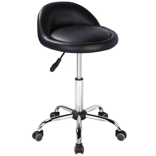 Yaheetech Height Adjustable Rolling Swivel Salon Stool Chair Hydraulic Ergonomic with Backrest Wheels for Tattoo Massage Facial Spa Manicure Dentist Clinic,Black