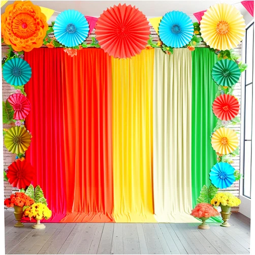GEWONELIFE Mexican Backdrop Curtains Fiesta Cinco de Mayo Party Decorations Curtain Backdrop for Photo Prop Diwali Festival Decor 10×7ft