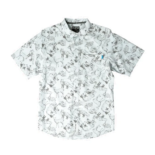 KAVU Festaruski Short Sleeve Print Button Down Shirt