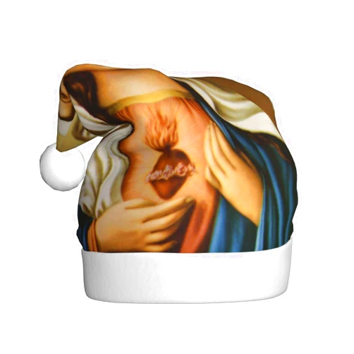 DWWKWJ Virgin Mary Christmas Hat Xmas Holiday Party Hat Santa Hat For Xmas New Year Party Headwear