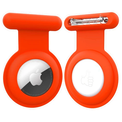 HLHGR 2PCS Airtag Case Holder for Kids,Hidden Apple Air tag Holder for Kids -Elderly Pet Clothing Safer Easy to Keep Hidden Black (2pcs, Orange)…
