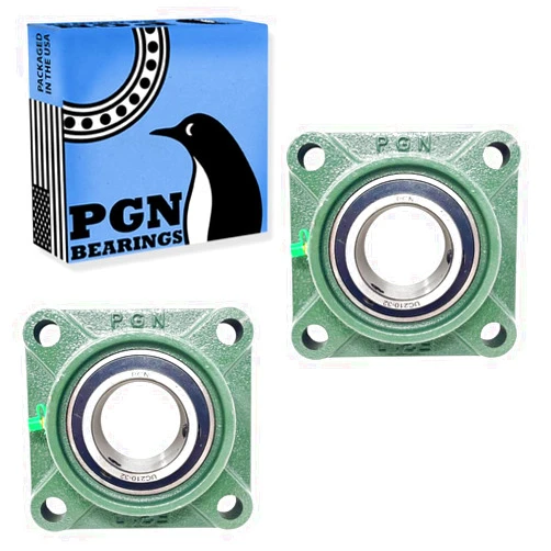PGN Bearings PGN UCF210-32 Pillow Block Bearing - Pack of 2 Square Flange Mounted Pillow Block Bearings - Chrome Steel Bearings with 2