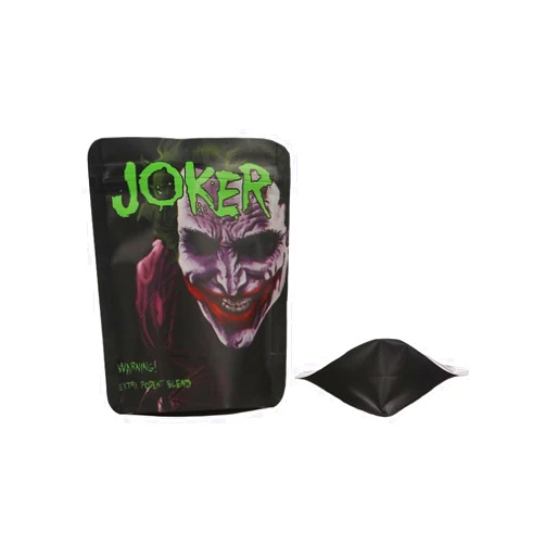 Generic 100pcs Mylar Ziplock Bags - Food Storage, Resealable, Heat-Sealable, Holographic Design - For Coffee, Tea, Nuts - Matte Black Finish - Airtight Packaging for Freshness - Home & Commercial Use, Joker