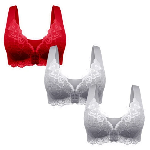 SIWUGCF Wide Straps Underwear Ladies，Women Old Soft Full Coverage Bras Fashion Lace Elegant V Neck Underwear Hook Multiple