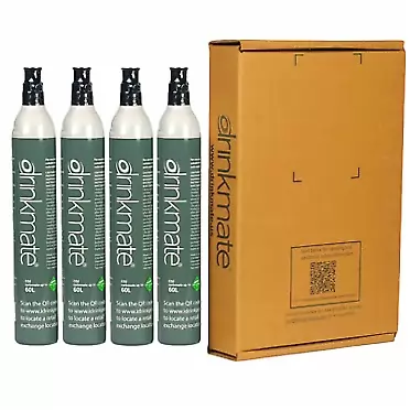 Drinkmate 60L CO2 Refill Cartridges, Compatible with SodaStream (14.5oz) - 4 Pack
