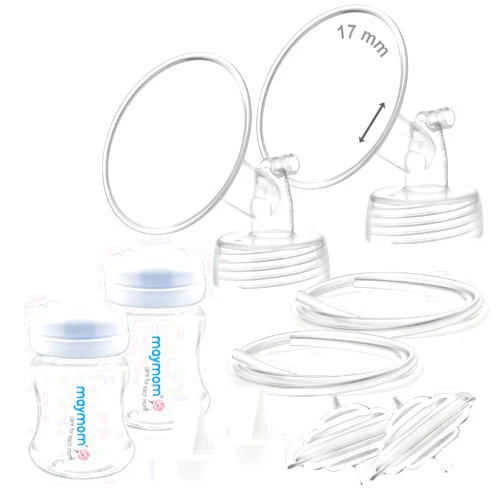 Maymom Pump Parts Compatible with Spectra S2 Spectra S1, Incl Flanges (17mm) Valves Tubes Bottles Backflow Protectors, Not Original Spectra S2 Accessories