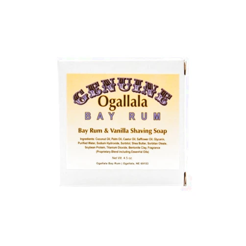 Generic Ogallala Bay Rum | Men's Luxury Shaving Soap | 4.5 oz Bar | Old Fashioned Bay Rum Inspired | Bay Rum & Vanilla Scent