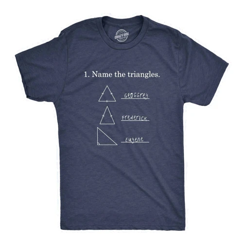 Crazy Dog T-Shirts Mens Name The Triangles Funny Math T Shirt Sarcasm Novelty I Love Math Graphic