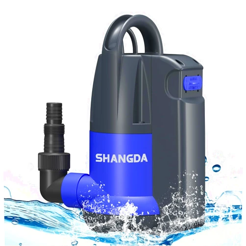 SHANGDA 1HP Sump Pump Automatic Submersible Water Pump 4500GPH Built-in Float Switch Portable Utility Pumps with Adapters for Pool Hot Tub Rain Barrel Flooded House Basement