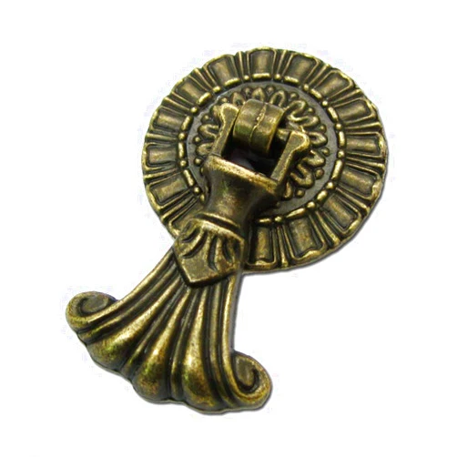 CNLEIFU 4 PCS Vintage Bronze Knobs Pulls Handles Antique Decorative Drawer Single Hole Hardware with Screws for Furniture Cabinet Cupboard Dresser (Disk Dia:1-1/2