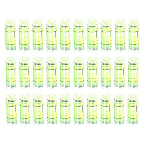 HARFINGTON 30pcs Small Cylindrical Bubble Level Vials 23x8mm PMMA Mini Horizontal Bubble Spirit Level Measuring Layout Tools for RV TV Picture Frame Hanging Tool Leveler