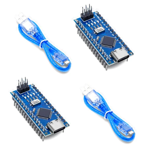 EastPondo Microcontroller Pre-soldered Board with Cable, 2PCS Board ATmega+328P, CH340, Compatible with Arduino Nano V3.0(USB C Port)