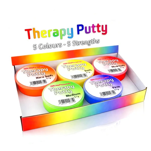 The Glowhouse Therapy Putty Set of 5 – Extra Soft to Firm Resistance Putty for Hand Exercise, Stress Relief & Occupational Therapy – Strengthen Grip, Improve Mobility – Non-Toxic, No Odor, Durable Therapy Putty Kit