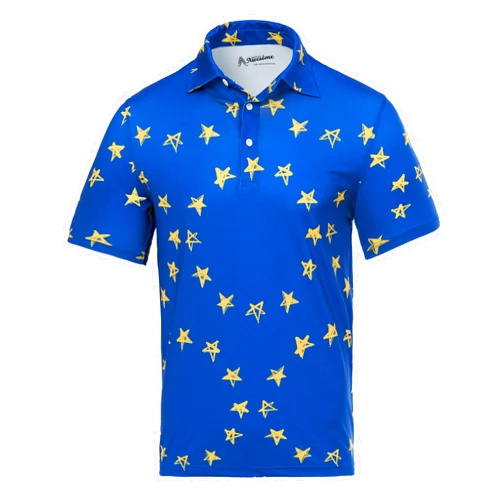 Royal & Awesome Golf Shirts for Men, Golf Polos for Men, Crazy and Funny Shirts for Men's, Bright, Colorful Design