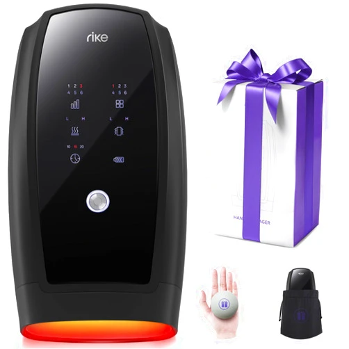RIKE Hand Massager, 6 Modes 6 Intensities Hand Massager with Heat and Compression Arthritis and Carpal Tunnel, Mothers Day Gifts for Women Men (Black)