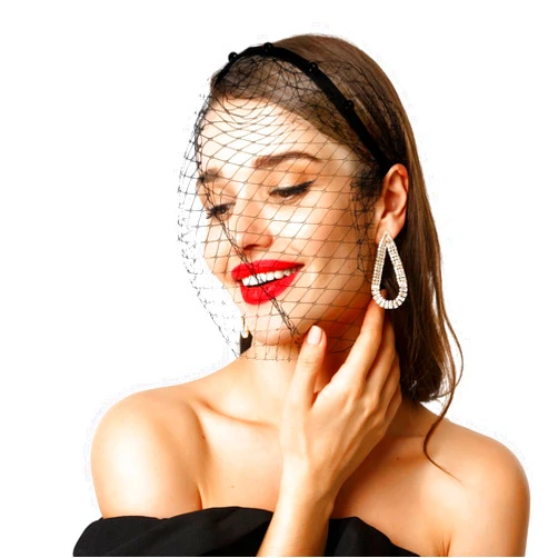 Hariendny 1920s Flapper Fascinator Mesh Veil, Fascinator Hat for Women, Fascinators Mesh Veil, Bridal Wedding Veil Fascinator Mesh Lace Headband, Vintage Flapper Headpiece for Wedding, Tea Party