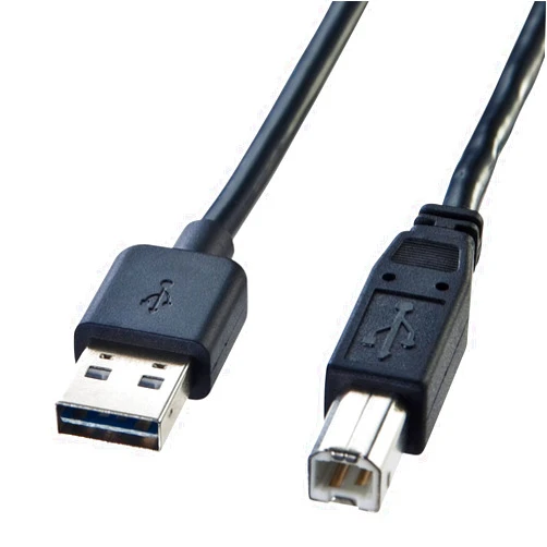 Sanwa Supply KU-R5 Double-Sided USB Cable (A-B Standard) 16.4 ft (5 m) Black