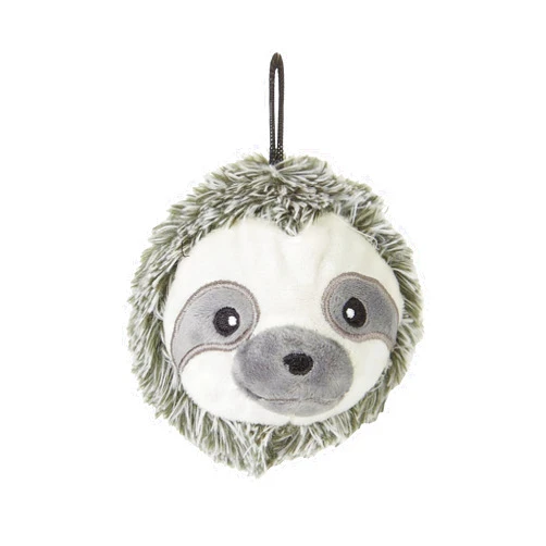 Pet Lou 4 Inch Squeaky Sloth Ball Dog Plush Toy, Stuffing-Free Soft Plush, Durable Bouncy Squeaker Ball, Floats in Water, Small & Medium Breed Chew Toys