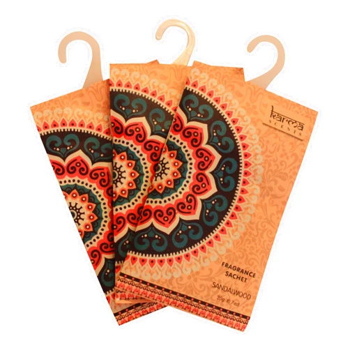 Karma Scents Premium Sandalwood Scented Sachets for Drawers, Closets and Cars, Lovely Fresh Fragrance, Lot of 12 Bags