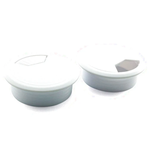 HJ Garden 2pcs 2inch Desk Wire Cord Cable Grommets Hole Cover for Office PC Desk Cable Cord Organizer Plastic Cover White