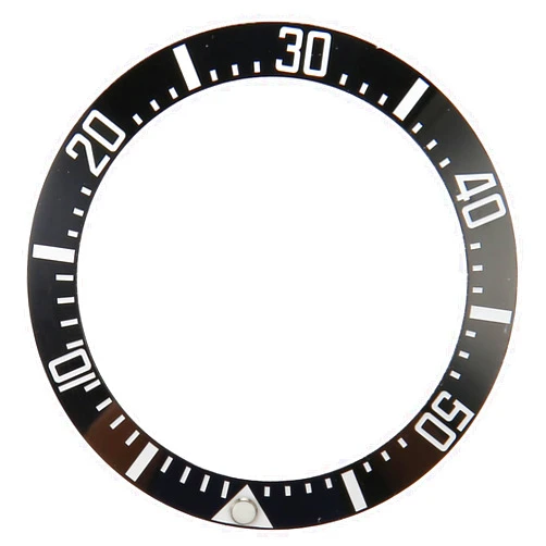 BRRNOO 40mm Ceramic Watch Bezel Insert - White Character on Black Back - Watchmaker's Repair and Replacement Accessory - Ceramic Bezel Ring for Watch