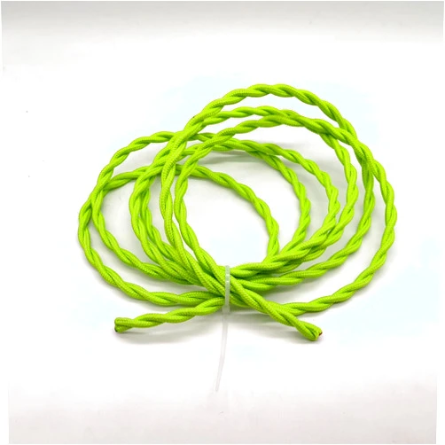 Pangocho Jinchao-Twisted Cloth Covered Wire Vintage Style Fabric Lamp Wire 2 * 0.75mm 5M/10M Flexibal Electric Lighting Cord for Pendant Light (Color : Emerald Green, Length : 1m)