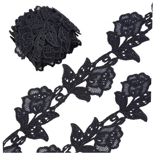 GORGECRAFT 5 Yards Floral Boho Lace Applique Trim 3.2