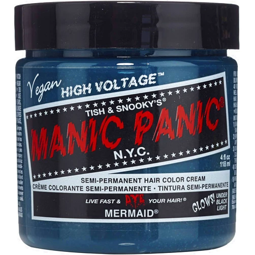MANIC PANIC Classic Mermaid Semi Permanent Hair Color - Neon Ocean Blue Hair Dye for Women & Men That Lasts 4-6 Weeks - Vegan, Ammonia & Cruelty-Free - Create & Mix Custom Shades (4oz)