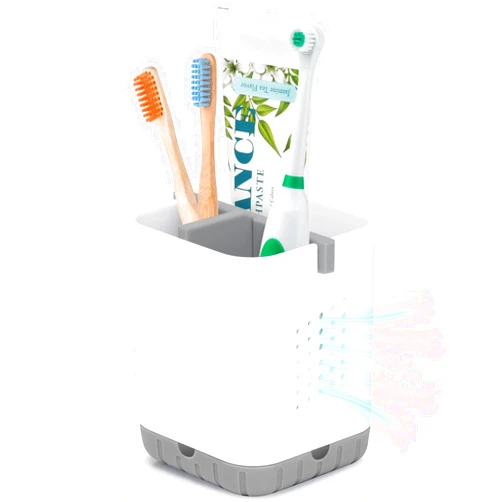 Boperzi Toothbrush Holders for Bathrooms, Detachable Electric Toothbrush Holder, Kids Toothbrush Holder Drainage, 3 slot Toothbrush and Toothpaste Holder Storage Caddy, Toothbrush Organizer White/Grey