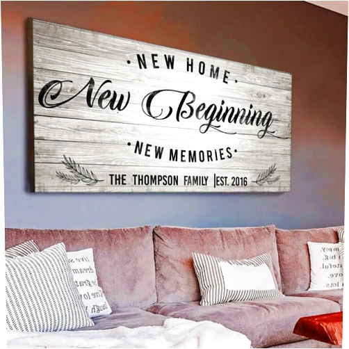 Tailored Canvases: Housewarming Delights - New Home Gifts for Home, Home Sweet Home Sign, home decor - Housewarming Gifts for New Home, new home sign - Crafted with Care in USA