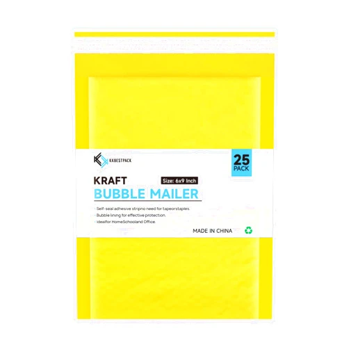 KKBESTPACK Kraft Bubble Mailers #0, Self-Seal Padded Mailing Envelopes, Pack of 250, 6x9 Inches