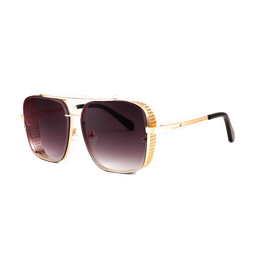 FEISEDY Sunglasses Mens Women Vintage Pilot Square Trendy Metal Steampunk Fishing Driving Sun Glasses B2894