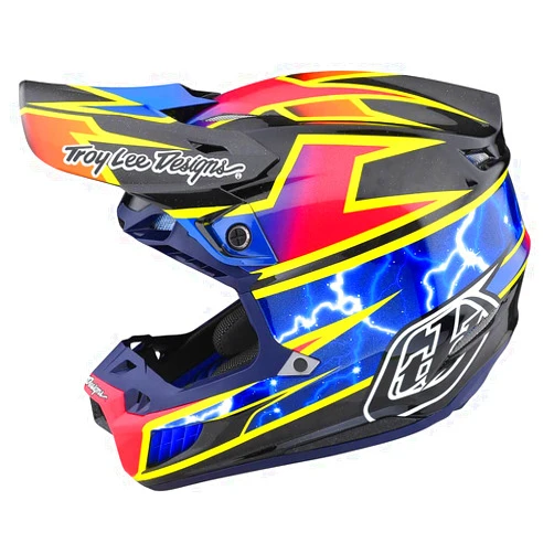 Troy Lee Designs SE5 Carbon Adult Motocross Dirt Bike Helmet W/MIPS, Lightning
