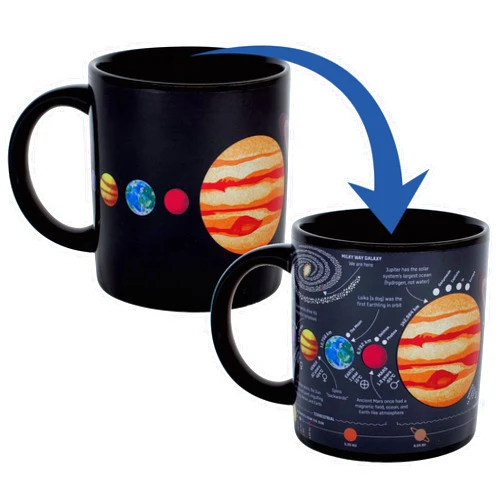 The Unemployed Philosophers Guild Heat Transforming Color Changing Planet Mug - Hot Coffee Reveals the Solar System, Comes in a Fun Box, 12oz