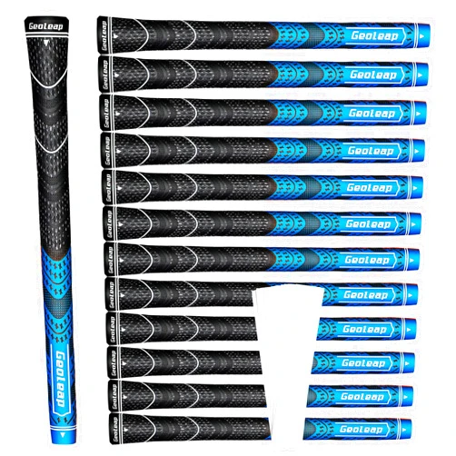 Geoleap Golf Grips Set of 13- Grips with Tapes and with All Repair Kits for Choice,Hybrid Golf Club Grips,Standard/Midsize,All Weather Contral, High Feedback & Traction.