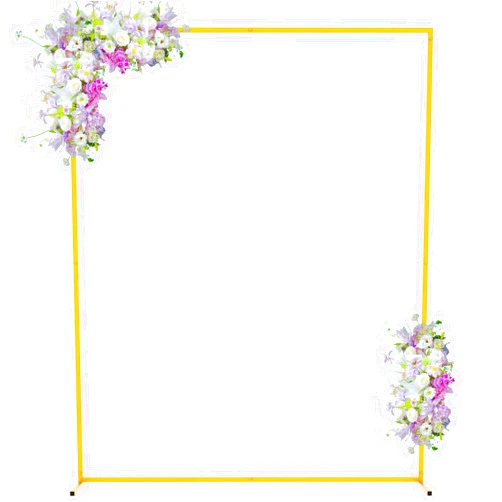 Fomcet 6.6FT x 5.2FT Gold Wedding Arches for Ceremony Rectangular Metal Balloon Arch Stand Kit Garden Floral Square Arch Frame Background for Anniversary Birthday Party Bridal Shower Decoration Home Decor