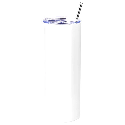 GMFINE 1-Pack Sublimation Tumbler Blank 20 oz Skinny Straight with Lids & Straw, Stainless Steel Insulated Sublimation Cups Blank for Mugs Tumbler Heat Press