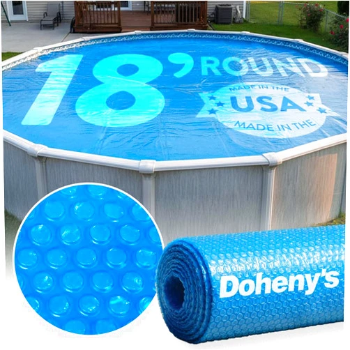 Doheny's Clear-Tek Micro Bubble Solar Pool Cover for Above Ground Swimming Pools | Increase Solar Energy Absorption, Retain Heat, Reduce Evaporation, Reduce Heat Loss & Save, 18 ft Round Blue 2400