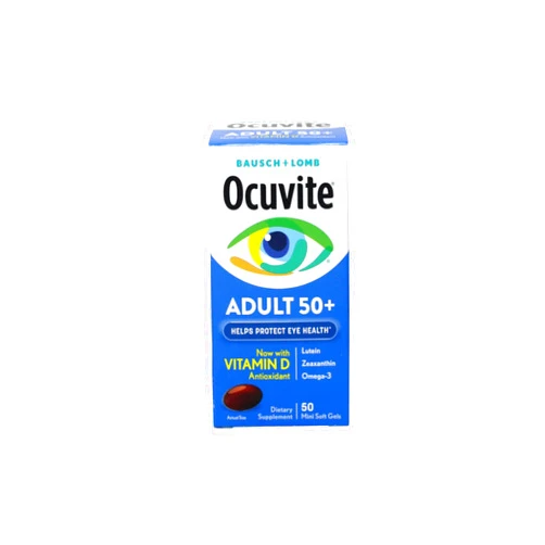 Bausch + Lomb Ocuvite Adult 50+ Eye Vitamins and Mineral Supplements with Lutein, Zeaxanthin and Omega-3, 50 Count (Pack of 10)