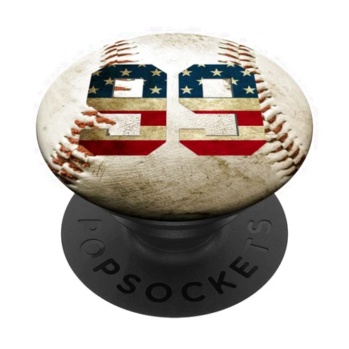Baseball and America USA lovers Baseball Number 99 with American USA Flag Phone Stand PopSockets Adhesive PopGrip