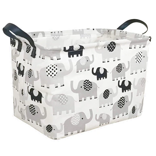 ACMUUNI Rectangle Kids Shelf Nursery Storage Basket Laundry Hamper with Handles, Baby Toys Storage Box and Bins Toys Gift Basket for Boys and Girls