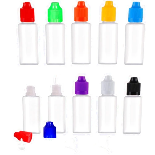 Bogandou 10pcs x 15ml Squeezable Liquid Dropper Bottles, LDPE Empty Eye Liquid Dropper Container with Mixed Caps Funnels (0.5oz)